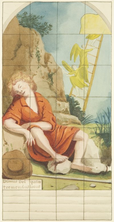 Vetrata a sud della navata della Cattedrale di Bristol che mostra la Scala di Giacobbe da Joseph Manning