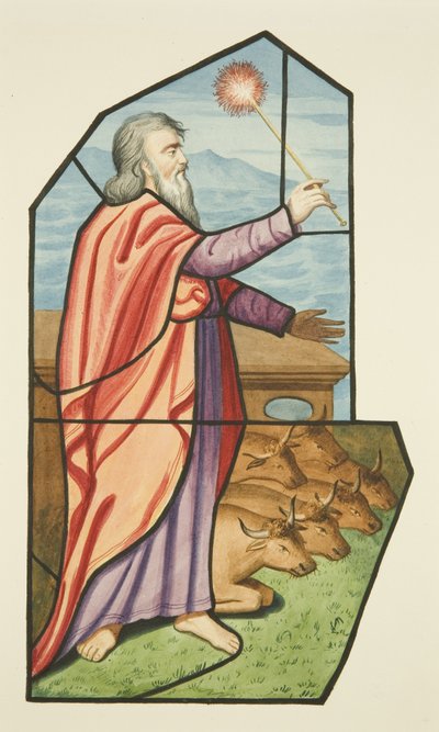 Vetrata, probabilmente raffigurante Mosè, St Michael