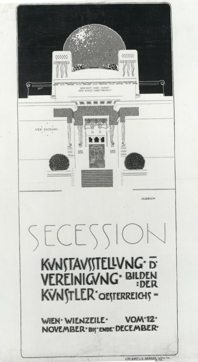 Poster pubblicitario della Secessione degli artisti austriaci, 1898 da Joseph Maria Olbrich