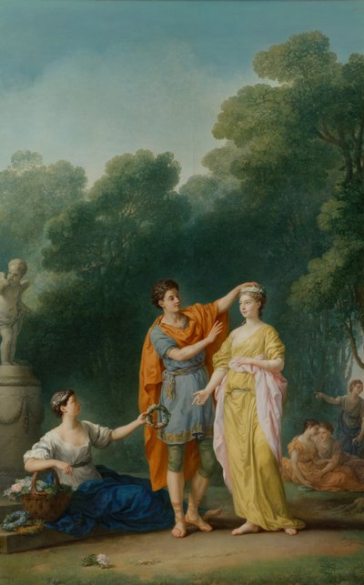 Un amante incorona la sua amante, 1733 da Joseph Marie Vien