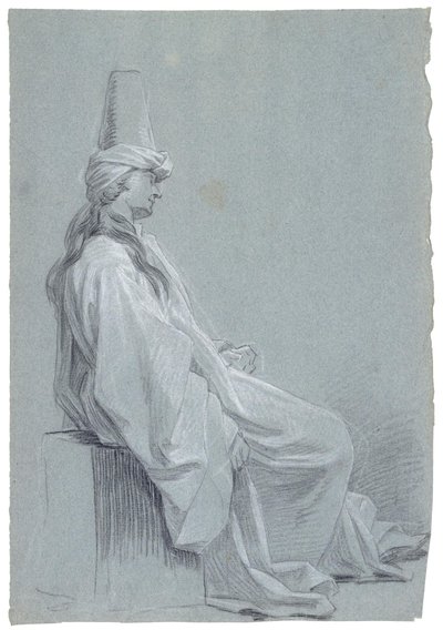 Un giovane seduto in costume orientale da Joseph Marie Vien