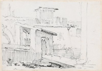 Edifici romani con una tettoia aperta da Joseph Marie Vien