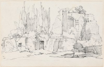 Rovine romane con un gruppo di cipressi da Joseph Marie Vien