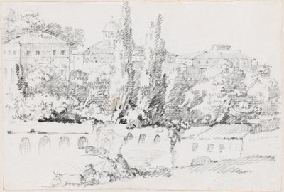 Mura di Roma con Santa Maria del Popolo in Lontananza da Joseph Marie Vien