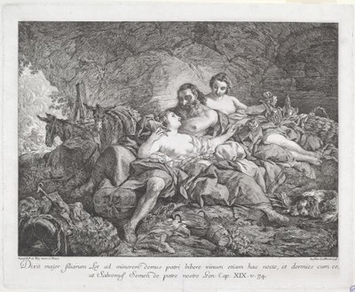 Lot e le sue figlie da Joseph Marie Vien after Jean François de Troy