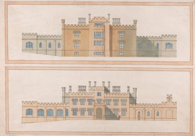 Progetto per una casa di campagna in stile Tudor da Joseph Michael Gandy