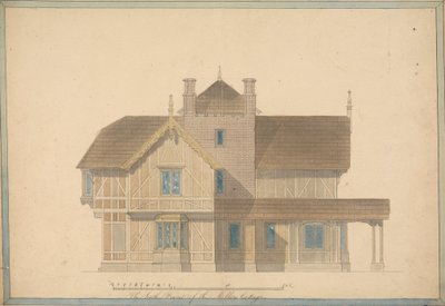 Il Cottage del Mugnaio a Chatsworth: Elevazione Frontale Sud da Joseph Michael Gandy