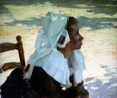 La venditrice di mele, Bretagna da Joseph Milner Kite