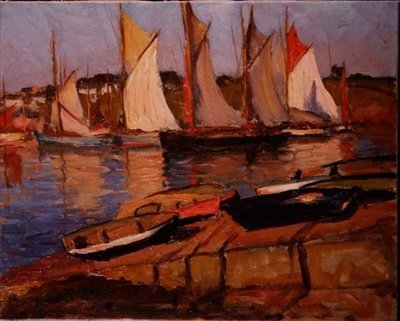 Yacht sulla riva da Joseph Milner Kite