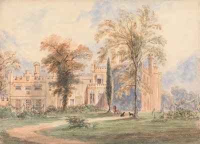 Un Palazzo Gotico Non Identificato: Vista Laterale della Casa con Giardino da Joseph Murray Ince