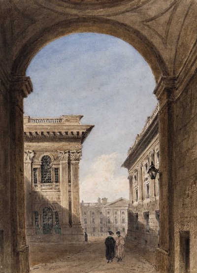 Porta di Canterbury e Quad di Christ Church, Oxford, 1833 da Joseph Murray Ince