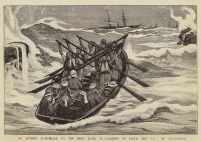 Pellegrinaggio di un artista in Terra Santa, X, sbarco a Jaffa, la Roccia di Andromeda da Joseph Nash