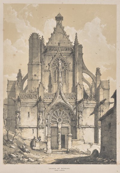 Architettura del Medioevo: Chiesa a Serran, vicino a Gisore da Joseph Nash