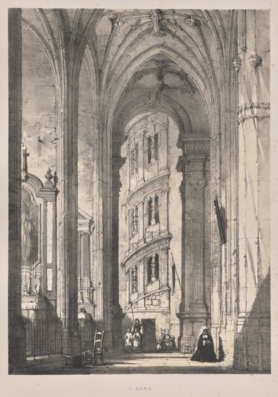Architettura del Medioevo: Chiesa di St. Gisors, Interno da Joseph Nash