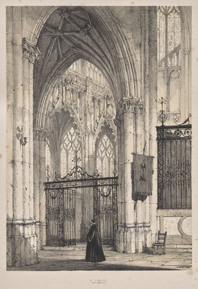 Architettura del Medioevo: Chiesa di St. Riquier, vicino ad Abbeville da Joseph Nash