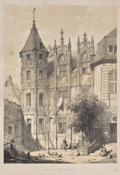 Architettura del Medioevo: Hotel Bourgtheroulde, Rouen da Joseph Nash