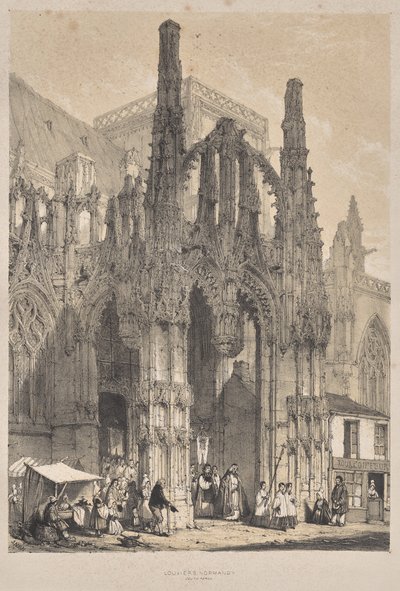 Architettura del Medioevo: Louviers, Normandia, Portico Sud da Joseph Nash