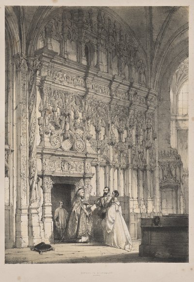Architettura del Medioevo: Schermo in St. Jacques, Dieppe da Joseph Nash