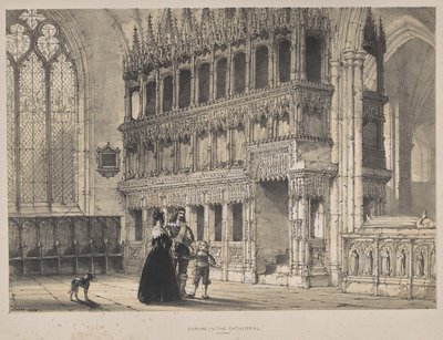 Architettura del Medioevo: Santuario di St. Fridswode, Cattedrale di Oxford da Joseph Nash