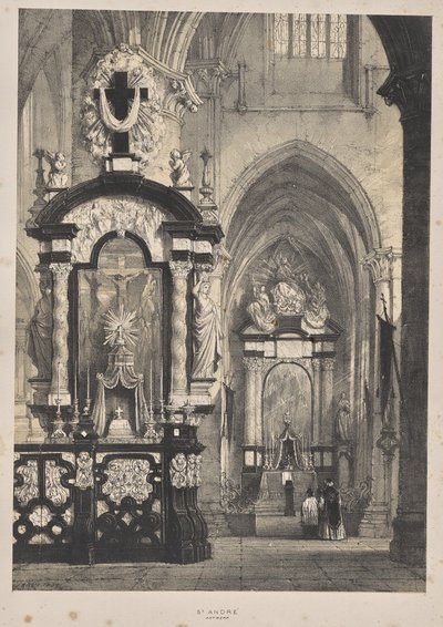 Architettura del Medioevo: St. Andre, Anversa da Joseph Nash