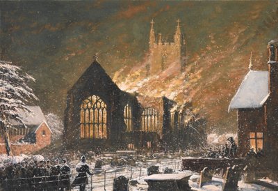 Incendio della chiesa di Croydon, 5 gennaio da Joseph Nash