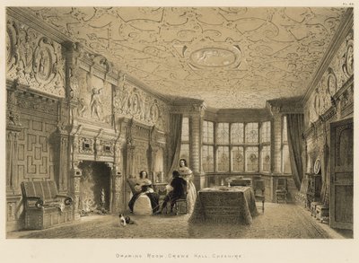 Salotto, Crewe Hall, Cheshire da Joseph Nash