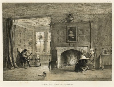 Salotto, Haddon Hall, Derbyshire da Joseph Nash