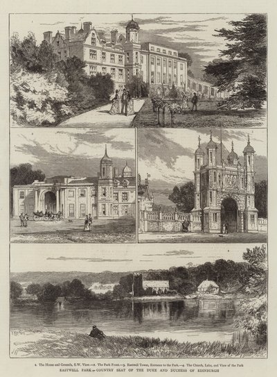 Eastwell Park, residenza di campagna del Duca e della Duchessa di Edimburgo da Joseph Nash