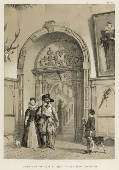Ingresso alla Grande Scalinata, Holland House, Kensington da Joseph Nash