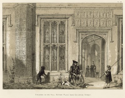 Ingresso alla Sala, Sutton Place, vicino a Guildford, Surrey da Joseph Nash