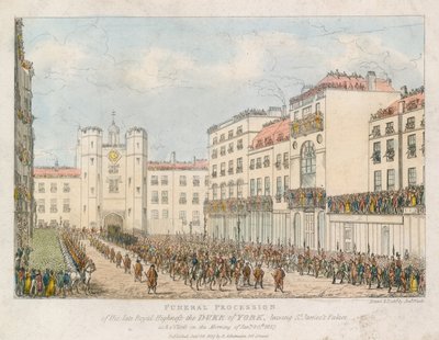 Processione funebre del defunto Altezza Reale il Duca di York che lascia il Palazzo di St James da Joseph Nash