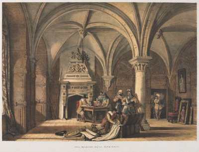 Sala, Castello di Bolsover, Derbyshire da Joseph Nash