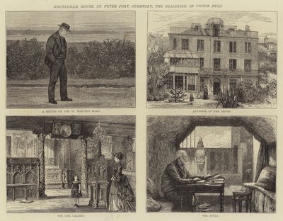 Hauteville House, St Peter Port, Guernsey, la residenza di Victor Hugo da Joseph Nash
