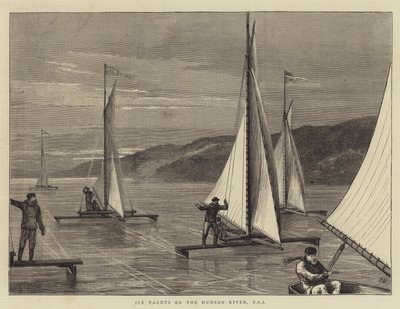 Barche di ghiaccio sul fiume Hudson, USA da Joseph Nash