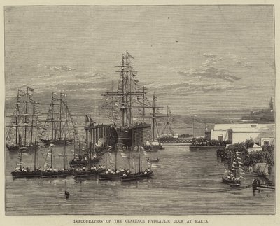 Inaugurazione del Molo Idraulico Clarence a Malta da Joseph Nash