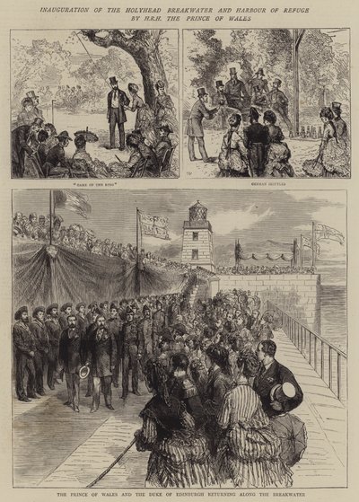Inaugurazione del Molo di Holyhead e del Porto di Rifugio da parte di SAR il Principe di Galles da Joseph Nash