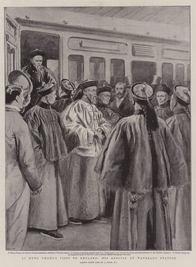 La visita di Li Hung Chang in Inghilterra, il suo arrivo alla stazione di Waterloo da Joseph Nash