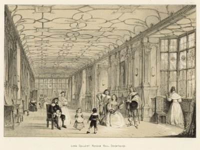 Galleria Lunga, Haddon Hall, Derbyshire da Joseph Nash