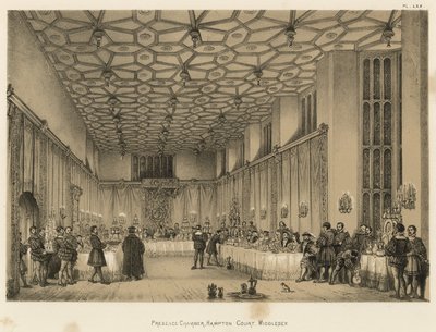 Sala della Presenza, Hampton Court, Middlesex da Joseph Nash
