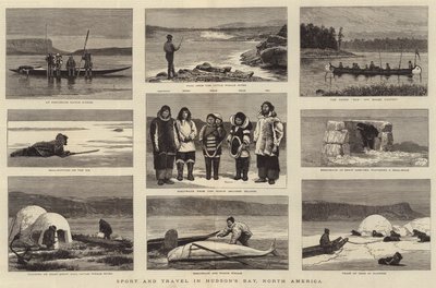 Sport e viaggi nella Baia di Hudson, Nord America da Joseph Nash