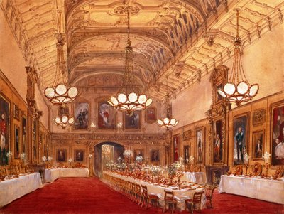 Sala di San Giorgio, Castello di Windsor, 1844 da Joseph Nash