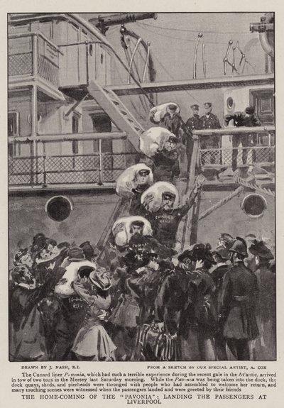 Il ritorno della Pavonia, sbarco dei passeggeri a Liverpool da Joseph Nash