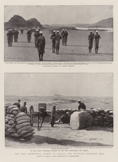 La spedizione del Nilo, scene a Sarras, il posto di frontiera egiziano da Joseph Nash