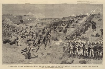 La ribellione nel Sudan, la seconda battaglia di Teb, il quadrato del generale Graham che porta la prima posizione del nemico da Joseph Nash