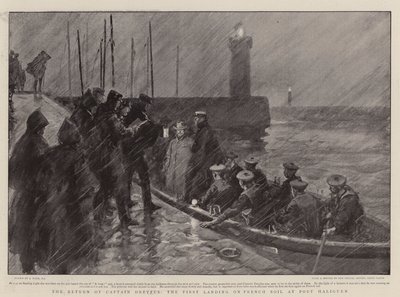 Il ritorno del Capitano Dreyfus, il primo sbarco sul suolo francese a Port Haliguen da Joseph Nash