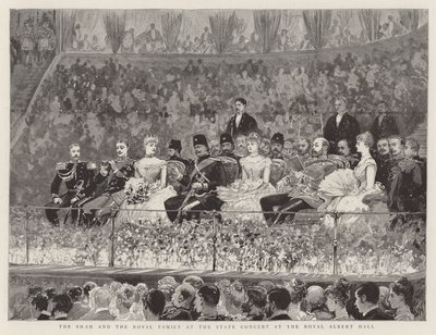 Lo Scià e la famiglia reale al concerto di stato alla Royal Albert Hall da Joseph Nash