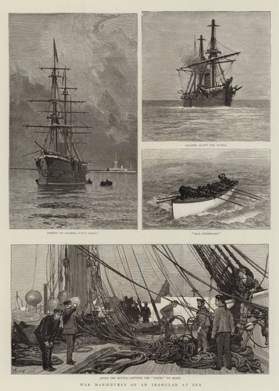 Manovre di guerra di una corazzata in mare da Joseph Nash