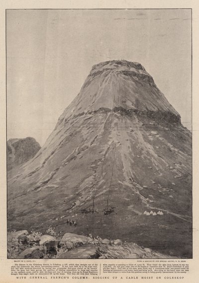Con la colonna del generale French, installazione di un montacarichi su Coleskop da Joseph Nash