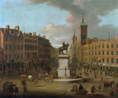 Veduta di Charing Cross e Northumberland House, 1746 da Joseph Nickolls