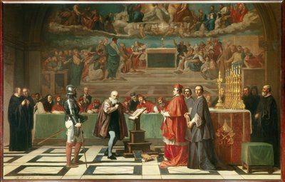 Galileo Galilei (1564-1642) davanti al Santo Uffizio in Vaticano da Joseph Nicolas Robert Fleury